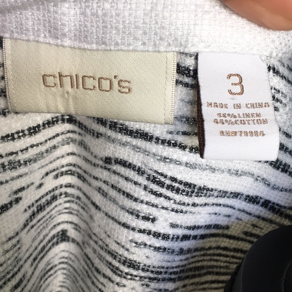 Chico's Linen Blend 3 Buttons Cardigan Jacket Sz 3 - Picture 7 of 8